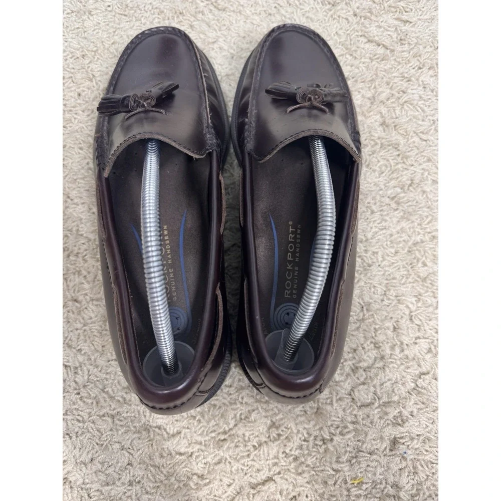 Rockport Burgundy Leather Whitlaw Tassel Loafers Men's 11 Slip On Comfort Career